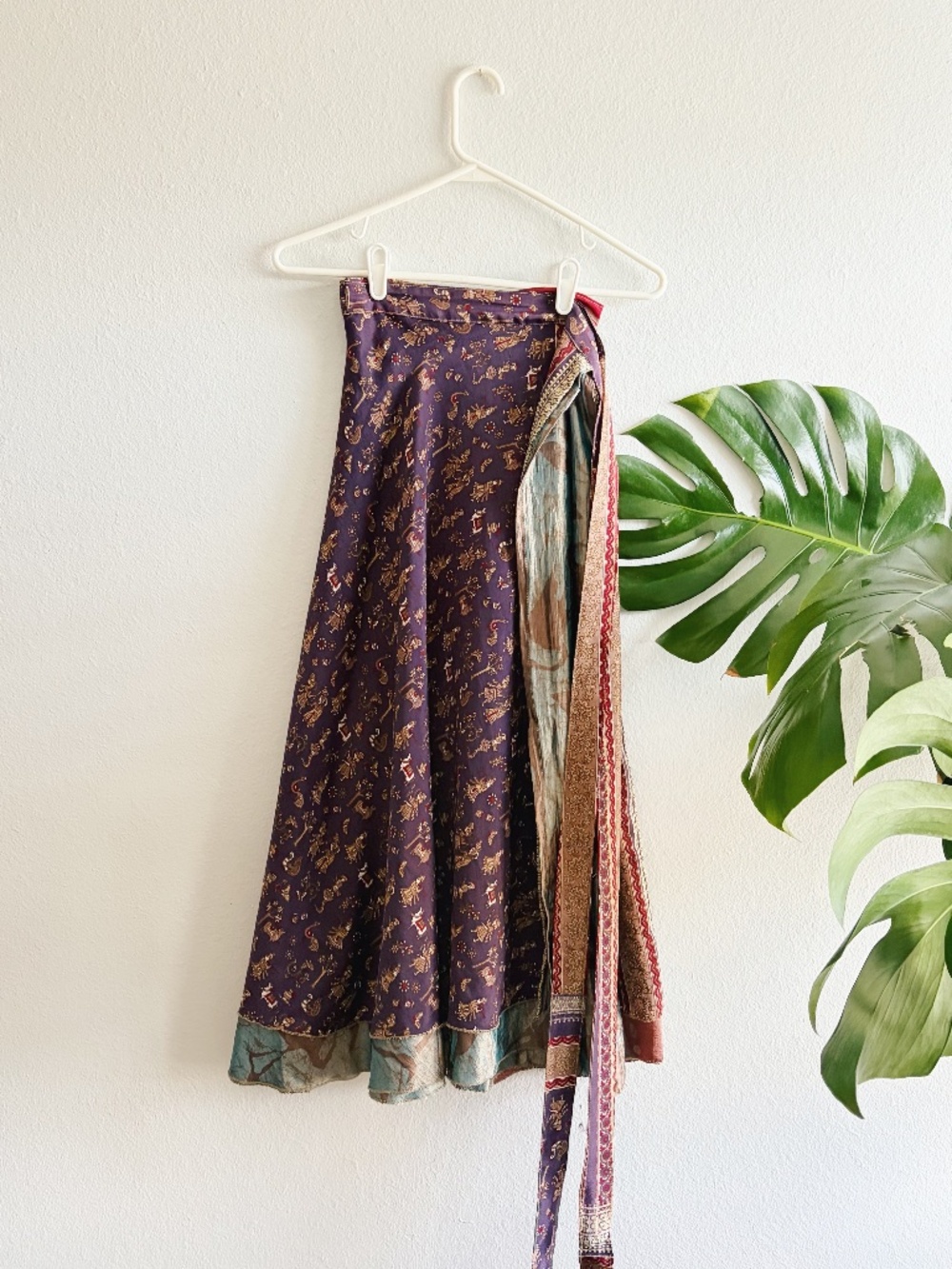 Darn Good Yarn Sari Wrap Skirt - Purple and Blue
